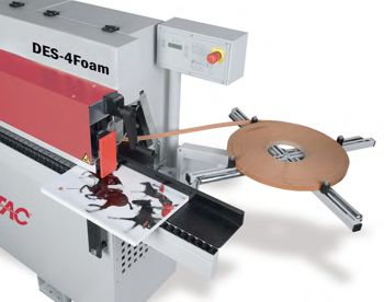 The finishing system facilitates application of Drytac PVC and ABS edging in a variety of colours. The Drytac Des-4Foam