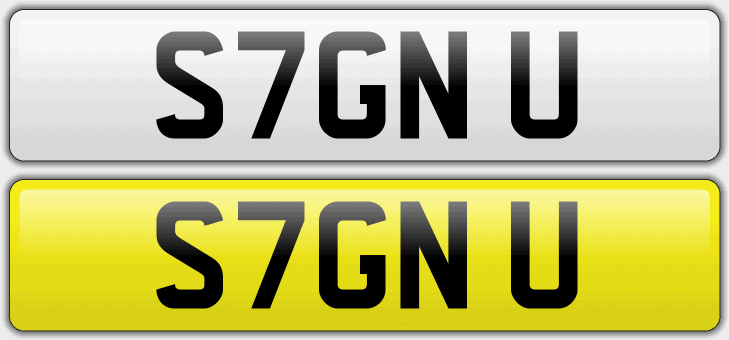 Sign U Number Plate