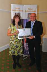 MACtac winner, Judy accepting award.