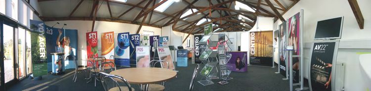 A room showing all of the EuroStand products.