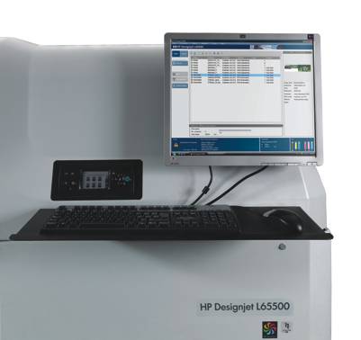 HP Designjet L655000 - Built in control panel i.e. monitor and keyboard.