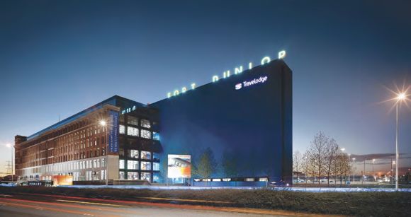 The Fort Dunlop sign recently won Sign of the Year. Perspex sign on top of the Travelodge Building