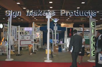 An assortment of led displays on SMP's stand at the Sign Show.