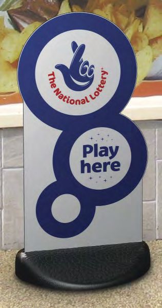 National Lottery Bubble Ecoflex pavement sign.