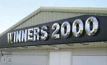 The new Signage, overlooking Newton Abbot Racecourse.