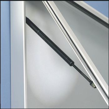 Close up of gas cylinders on the model TN with silver anodised aluminium finish.