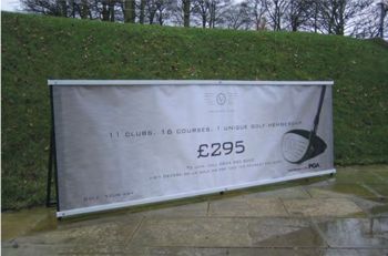 Exiflex system at use outside a golf club.