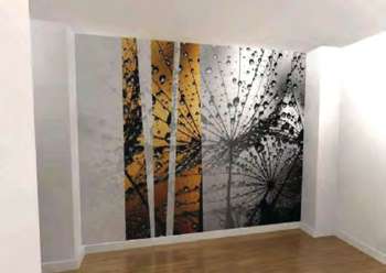 The Décor.Tex internal wall-covering application used in a demo room