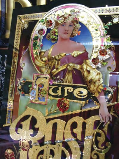 Rose Water glass panel