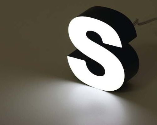 The letter 'S' from the new luxury letter range from Applelec