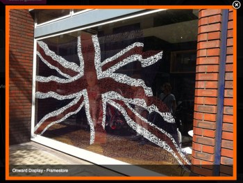 ADS onward display Union Jack printed