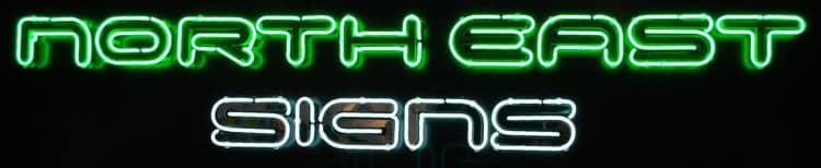 North East Signs Logo created in Neon shown at their exhibition stand in UK Sign & Digital exhibition.