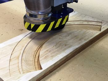 close up of moulding toolpath feature