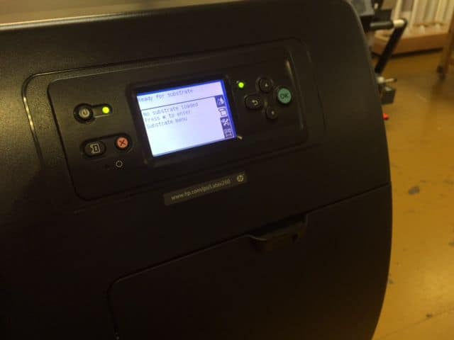 Control panel of the HP Latex 26500 (61 inch) wide format Printer