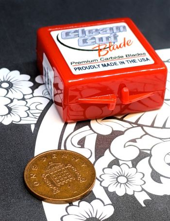 Red box with replacement vinyl cutting blades