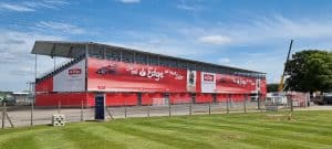 Pic 5 Embrace Building Wraps Silverstone Luffield Corner Wrap Silverstone partners with Embrace to deliver grandstand wrap