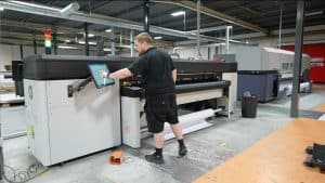 Graphics operator, Michael Jones, with the new HP Latex R2000