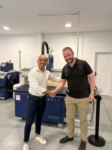 Marco Apolinario, sales director for WidInovations, with Tom Kneale, managing director of Graphtec GB