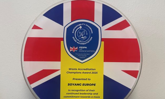 Soyang Europe declared Waste Accreditation Champion by FESPA UK