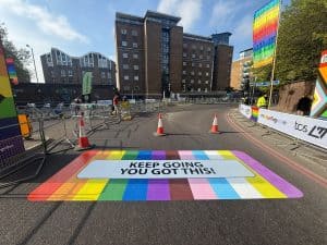 London Marathon rainbow sticker Massive creates Rainbow Row for London Marathon